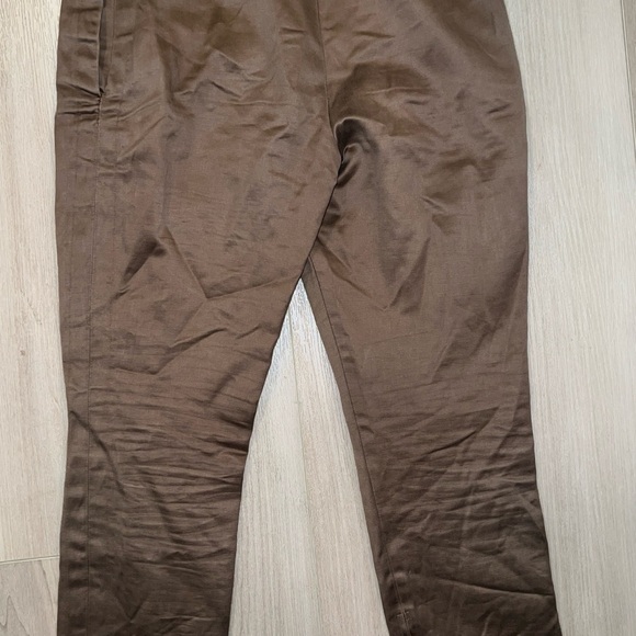 Vintage Yves Saint Laurent Rive Gauche Brown Straight Leg Trousers Pants Size 40 - Picture 8 of 9